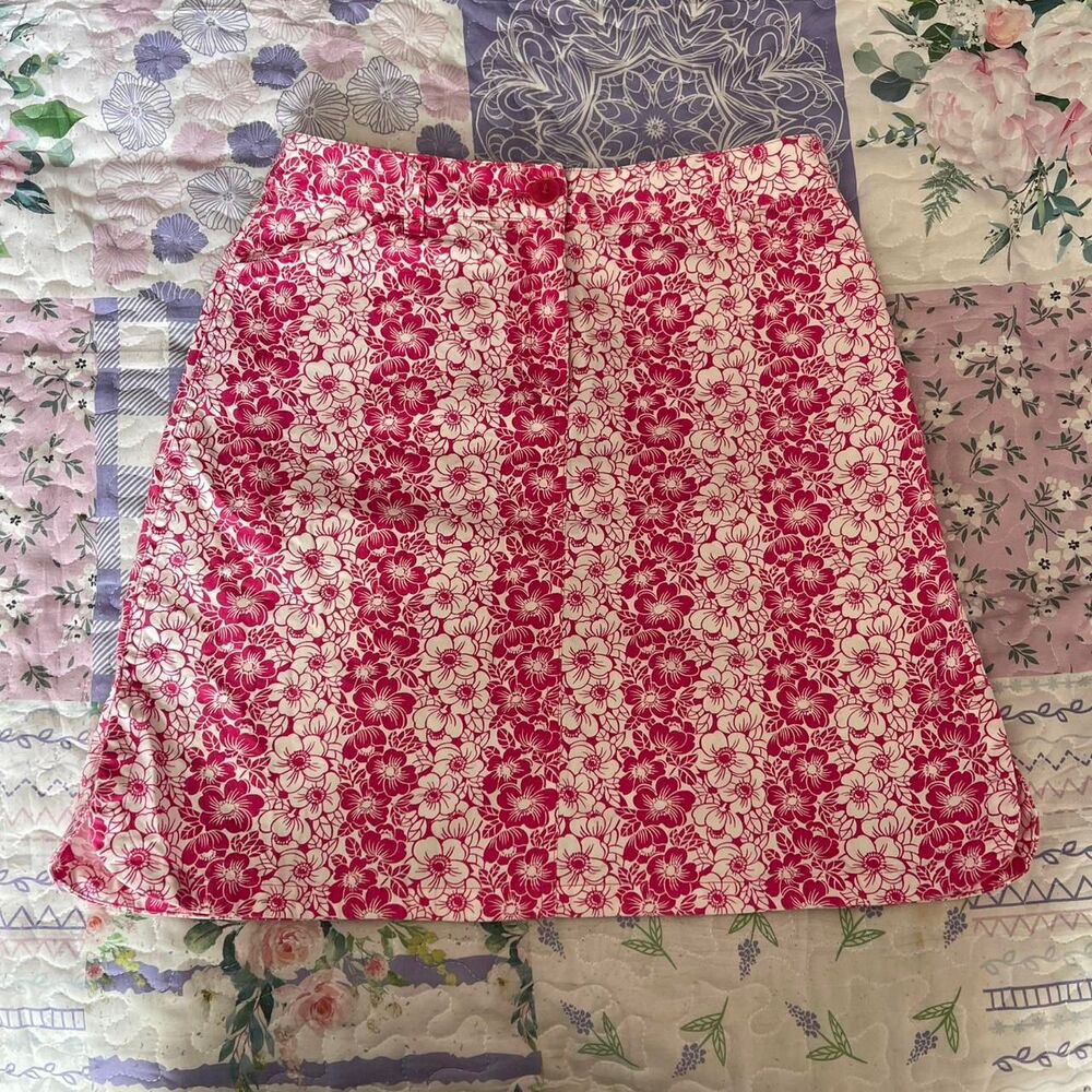 HAROLD’S PINK & WHITE FLORAL ABOVE KNEE SKIRT Y2K
